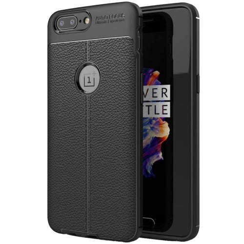 For OnePlus 5 Litchi Texture TPU Protective Back Cover Case (Black)