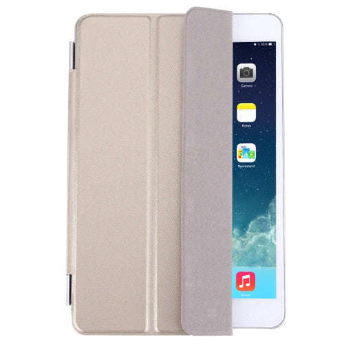 For iPad mini 4 Single Side Polyurethane Smart Cover with 3-Folding Holder(Gold)
