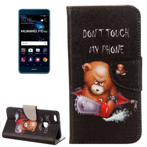 For Huawei P10 Lite Little Bear Pattern Horizontal Flip Leather Case with Holder & Card Slots & W...