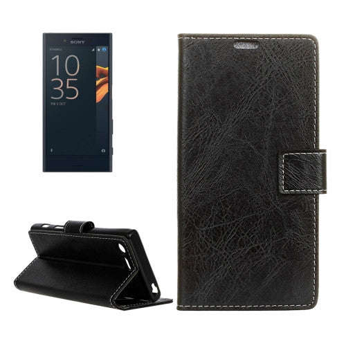 For Sony Xperia X Compact Crazy Horse Texture Horizontal Flip PU Leather Case with Magnetic Buckl...