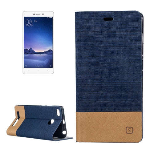 Xiaomi Redmi 3S Canvas Pattern PU + TPU Horizontal Flip Leather Case with Holder & Card Slots(Dar...