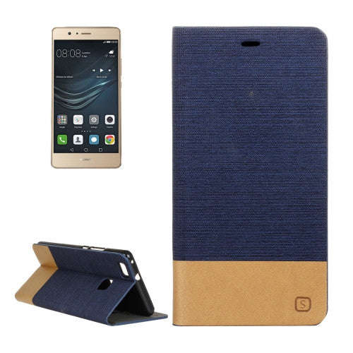 Huawei P9 Lite Canvas Pattern PU + TPU Horizontal Flip Leather Case with Holder & Card Slots (Dar...