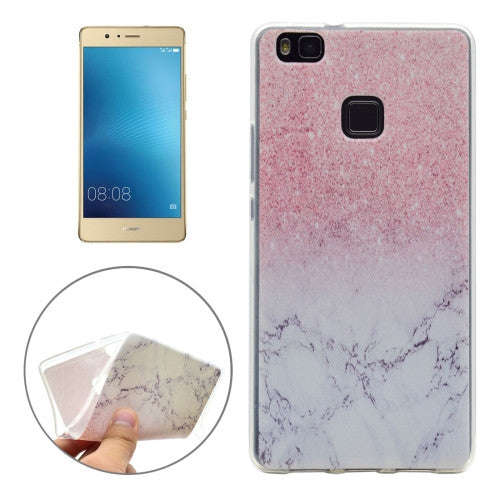 Huawei P9 Lite Case, Marbling Pattern Transparent Soft TPU Protective Back Cover Case