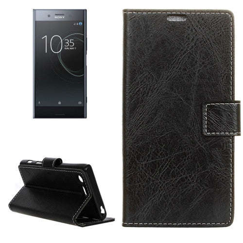 For Sony Xperia XZ Premium Retro Crazy Horse Texture Horizontal Flip Leather Case with Holder & C...