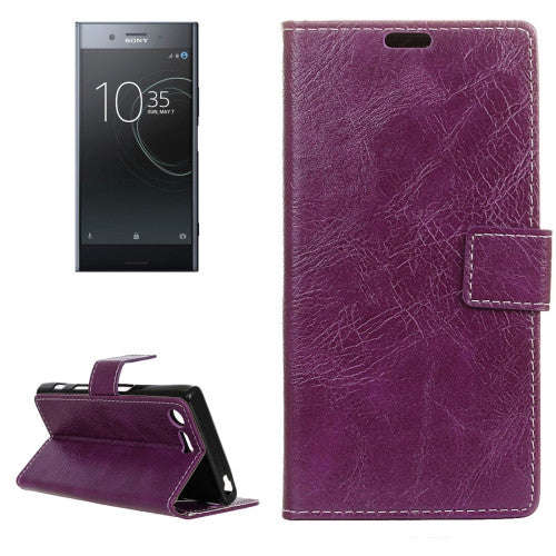 For Sony Xperia XZ Premium Retro Crazy Horse Texture Horizontal Flip Leather Case with Holder & C...
