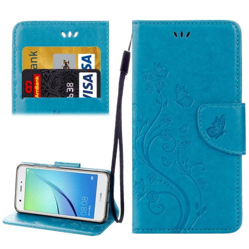 Huawei nova Butterflies Love Flowers Embossing Horizontal Flip Leather Case with Holder & Card Sl...