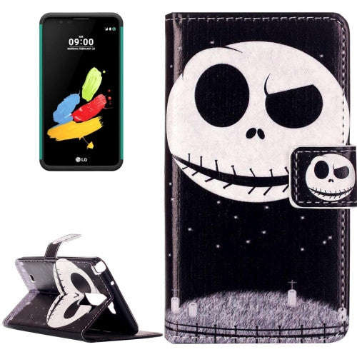 For LG Stylus 2 / LS775 Embossment Ghost Star Pattern Horizontal Flip Leather Case with Holder & ...