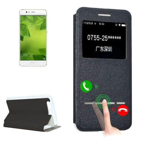 Huawei P10 Plus Frosted Texture Horizontal Flip Leather Case with Call Display ID & SlideUnlock S...