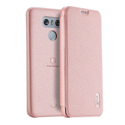 Lenuo for LG G6 PU+PC Litchi Texture Horizontal Flip Leather Case with Card Slots (Rose Gold)