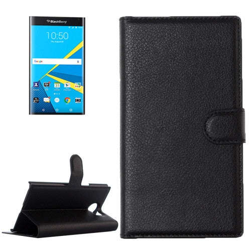For Blackberry Priv Litchi Texture Horizontal Flip Leather Case with Magnetic Buckle & Holder & C...