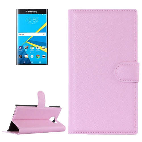 For Blackberry Priv Litchi Texture Horizontal Flip Leather Case with Magnetic Buckle & Holder & C...