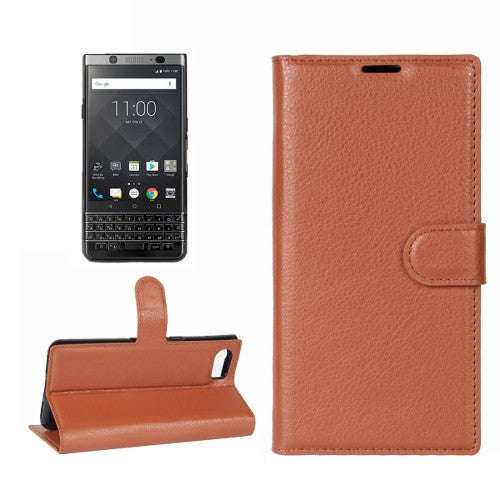 For BlackBerry Keyone Litchi Texture Horizontal Flip Leather Case with Holder & Card Slots & Wall...