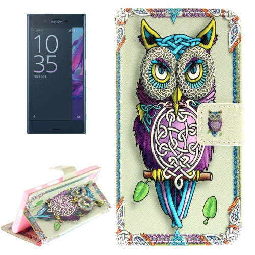 For Sony Xperia XZ Owl Pattern Horizontal Flip Leather Case with Holder & Card Slots & Wallet