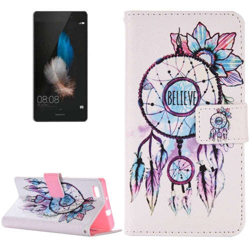 Huawei P8 Lite Believe Windbell Pattern Horizontal Flip Magnetic Leather Case with Holder and Car...