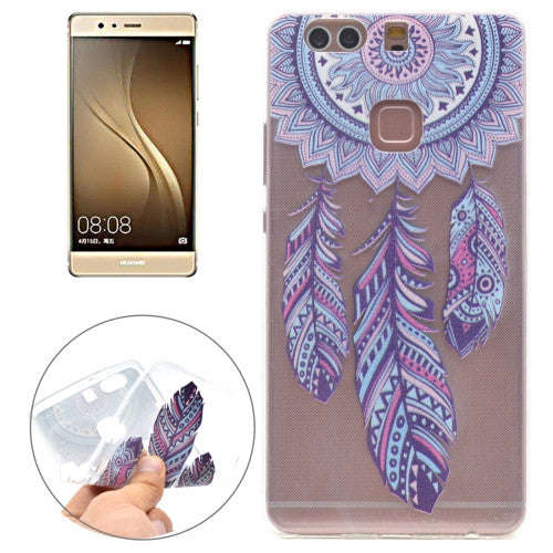 For Huawei P9 Plus Windmill Pattern Transparent Soft TPU Protective Back Cover Case