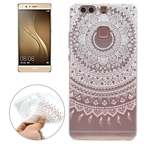 For Huawei P9 Plus Pink Pattern Transparent Soft TPU Protective Back Cover Case