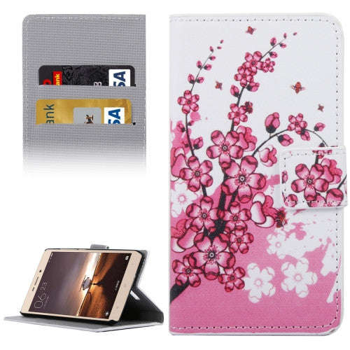 Xiaomi Redmi Note 3 Case, Peach Blossom Patterns Horizontal Flip Leather Case with Holder & Card ...