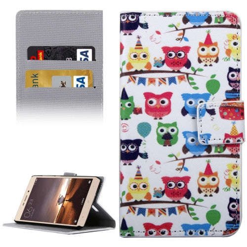 Xiaomi Redmi Note 3 Case, Lovely Cartoon Owls Patterns Horizontal Flip Leather Case with Holder &...