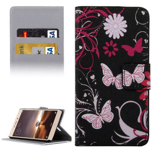 Xiaomi Redmi Note 3 Case, Butterflies Love Flowers Patterns Horizontal Flip Leather Case with Hol...