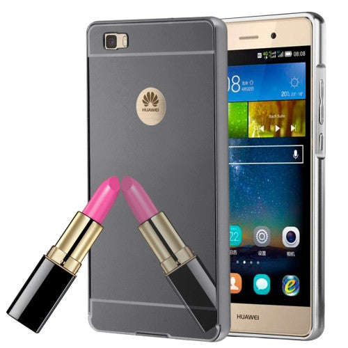 Huawei P8 Lite Electroplating Mirror Push Pull PC Protective Case Back Shell Cover + Metal Bumper...