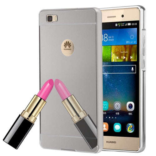 Huawei P8 Lite Electroplating Mirror Push Pull PC Protective Case Back Shell Cover + Metal Bumper...