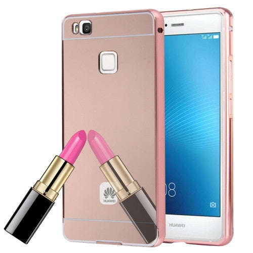 Huawei P9 Lite Electroplating Mirror Push Pull PC Protective Case Back Shell Cover + Metal Bumper...
