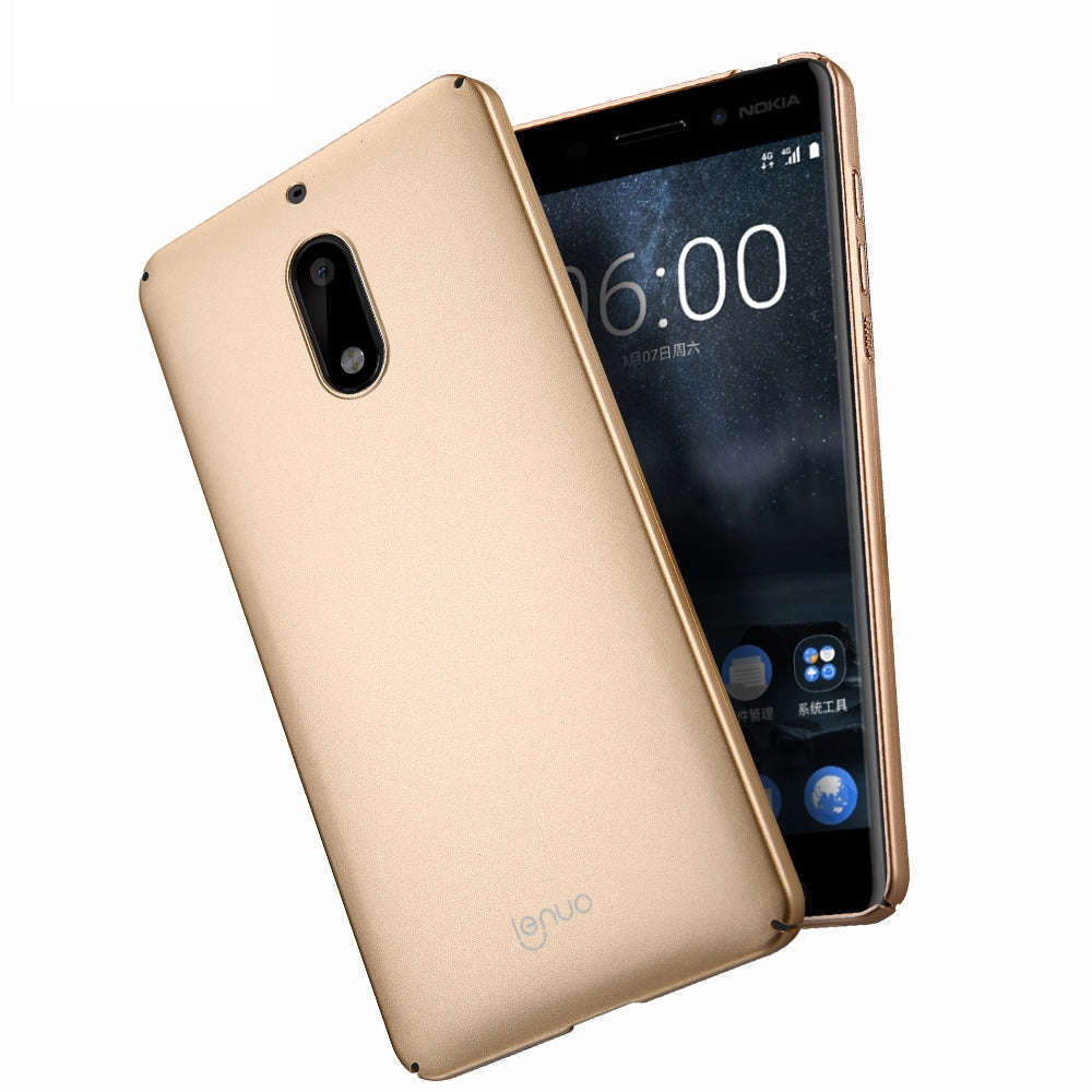 Lenuo for Nokia 6 PC Ultra-thin Impact Protection Case (Gold)