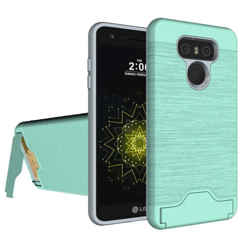 For LG G6 Brushed Texture Separable PC + TPU Protective Combination Back Case with Holder & Card ...