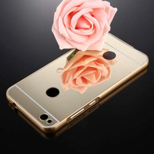Huawei P8 Lite (2017)  Mirror Push Pull Back Shell Cover + Electroplating Bumper Frame Protective...