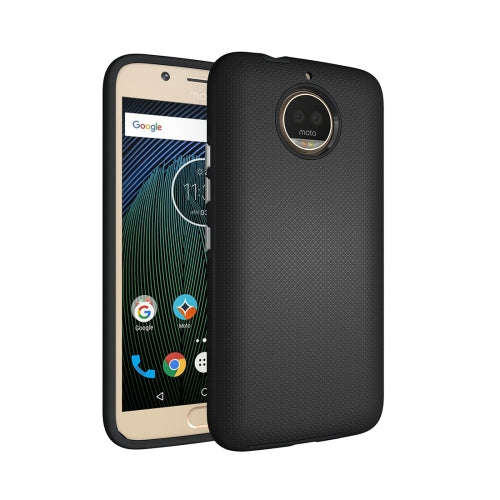 For Motorola Moto G5s Plus Anti-slip Armor Protective Case Back Cover Shell (Black)-MPPC5651B