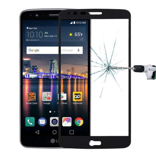 For LG Stylus 3 0.26mm 9H Surface Hardness Explosion-proof Colorized Silk-screen Tempered Glass F...