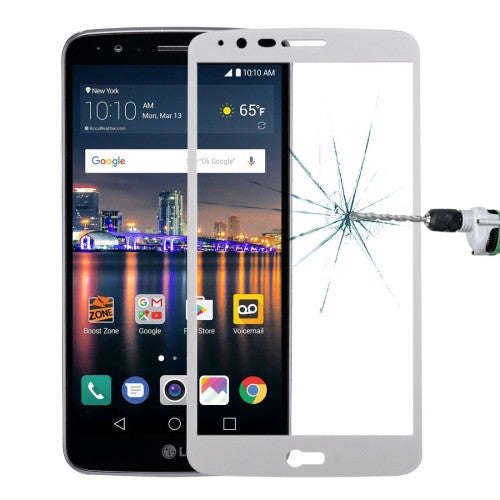 For LG Stylus 3 0.26mm 9H Surface Hardness Explosion-proof Colorized Silk-screen Tempered Glass F...