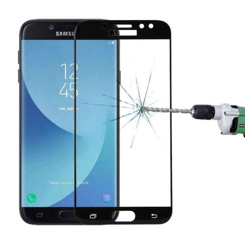 For Samsung Galaxy J7 Pro 0.3mm 9H Surface Hardness 3D Curved Silk-screen Full Screen Tempered Gl...