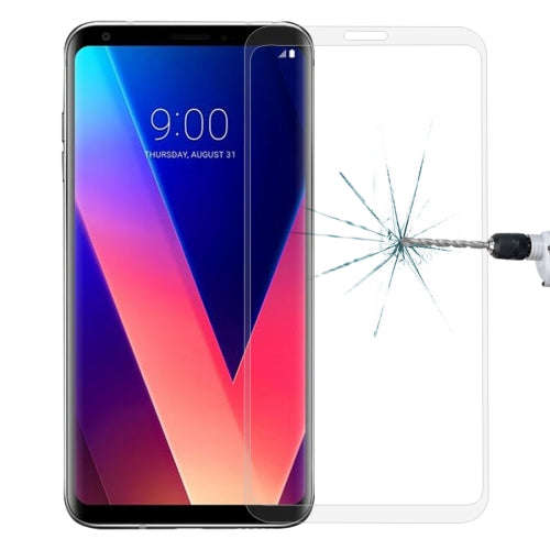For LG V30 0.26mm 9H Surface Hardness 3D Curved Full Screen Tempered Glass Screen Protector (Tran...