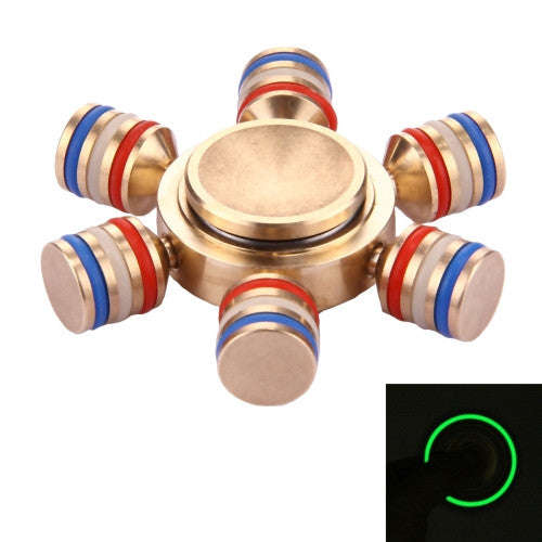 Metal Fidget Spinner Toy Stress Reducer Anti-Anxiety Toy with Fluorescent Light for Children and ...