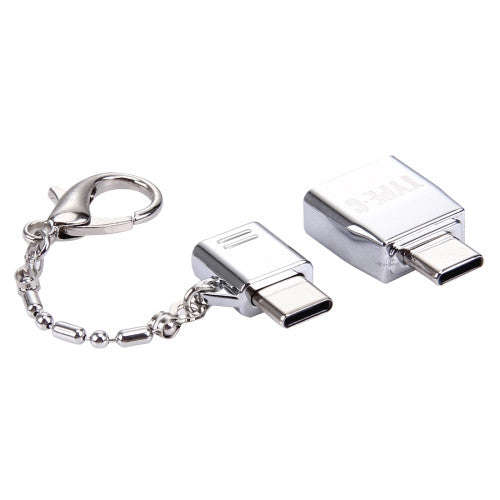 Micro USB Female to Type-C Male + USB 2.0 Female to Type-C Male Metal Adapter for Google & LG & H...