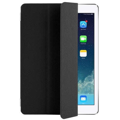 For iPad Pro 9.7 inch Single Side Polyurethane Smart Cover with 3-Folding Holder(Black)