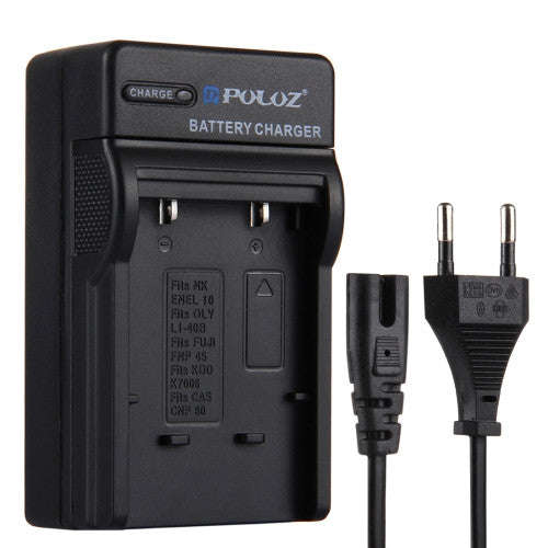 PULUZ EU Plug Battery Charger for Nikon EN-EL10 Olympus LI-40B FUJI FNP-45 Kodak K7006 CASIO CNP8...