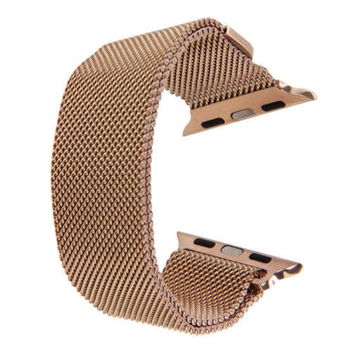 For Apple Watch 38mm Milanese Loop Magnetic Stainless Steel Watchband(Rose Gold)