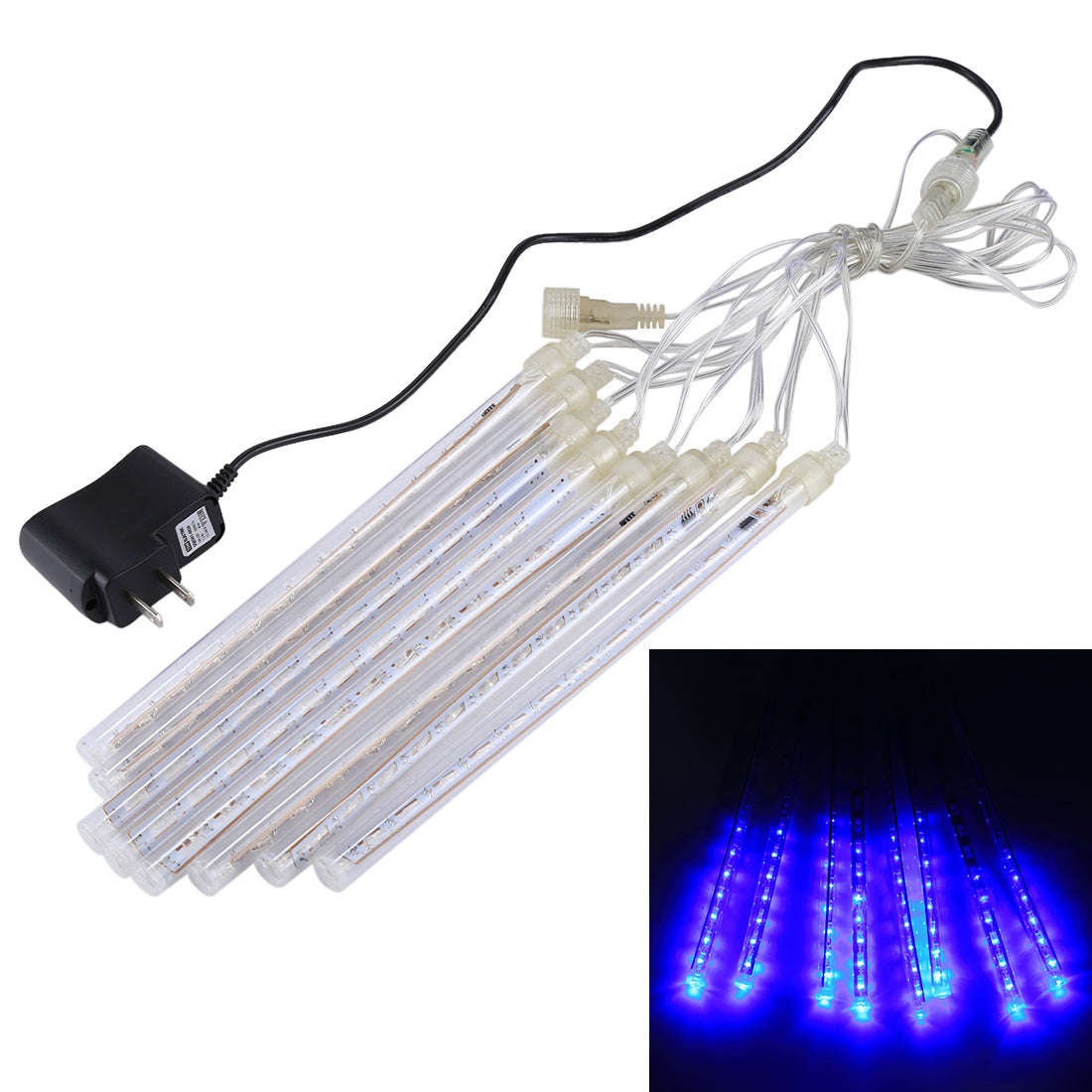 20cm 8 Light Bar 11 LED Meteor Shower Light-emitting Lamp for Christmas(Blue Light)