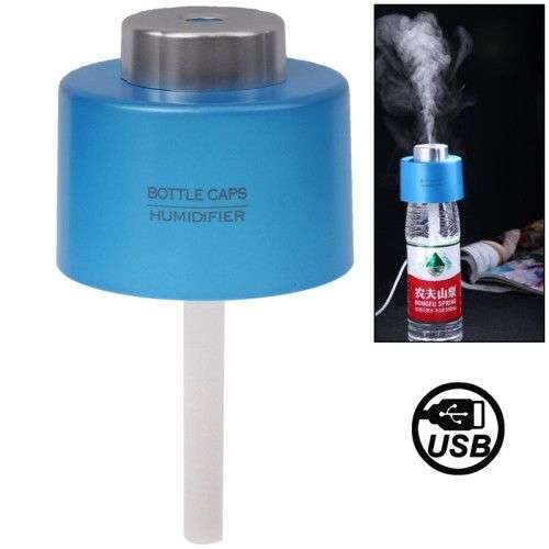 USB Bottle Caps Aroma Diffuser Mist Maker Air Humidifier - Blue