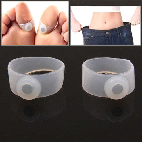 Pair of Magnetic Losing Weight Toe Rings(White)