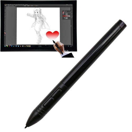 Huion P80 Wireless USB Digital Pen Stylus Rechargeable Mouse Digitizer Pen for Graphics Tablet(Bl...