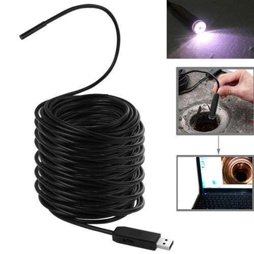 Waterproof USB Endoscope Inspection Camera with 6 LED Length: 30m Lens Diameter: 5.5mm(Black)