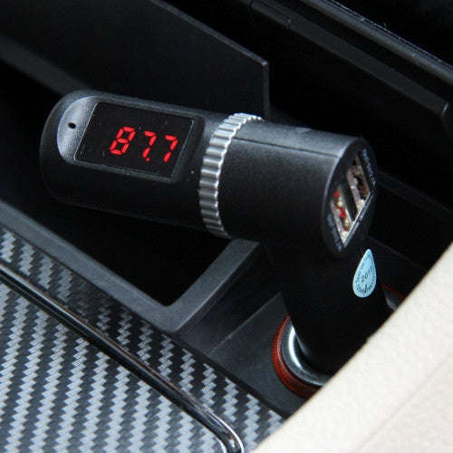 Bluetooth Hands-free Kit with 2 USB Port Car Charger Support Music Play & Hands-free Answer Phone...