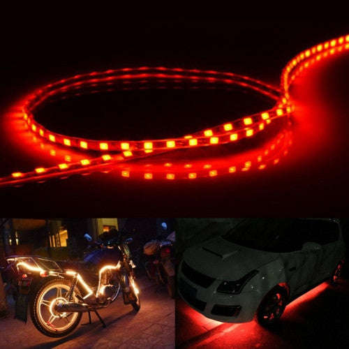 Red Light Normally-on Style 45 LED 3528 SMD Waterproof Flexible Car Strip Light for Car Decoratio...