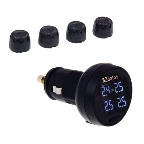 SZdalos DLS-400 Cigarette Plug LCD Display Car Tire Pressure Monitoring System with USB Charger P...