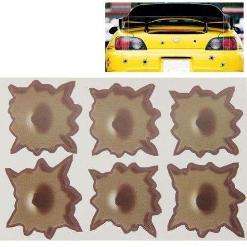 6 PCS Anti-scratch Bullet Hole Decoration Car 3M Sticker Size: 4cm x 4cm