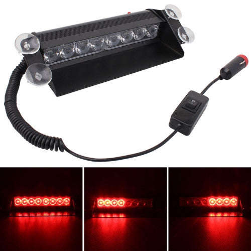 8W 800LM 8-LED Red Light 3-Modes Adjustable Angle Car Strobe Flash Dash Emergency Light Warning L...