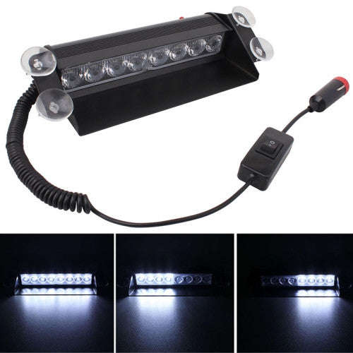 8W 800LM 8-LED White Light 3-Modes Adjustable Angle Car Strobe Flash Dash Emergency Light Warning...
